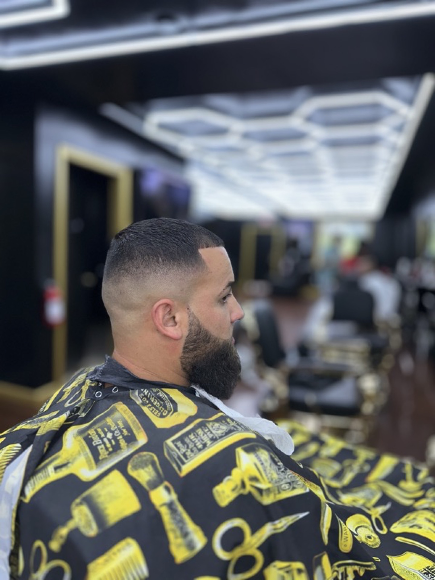 Skin fade with full beard